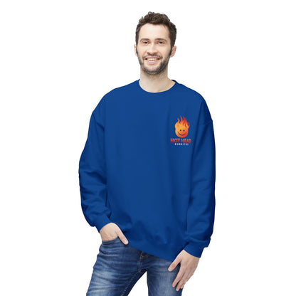 Hot Head Unisex Sweatshirt, Cozy Fleece Crewneck for Casual Wear, Comfortable Gift for Him/Her, Perfect for Fall, Funny Sweatshirt
