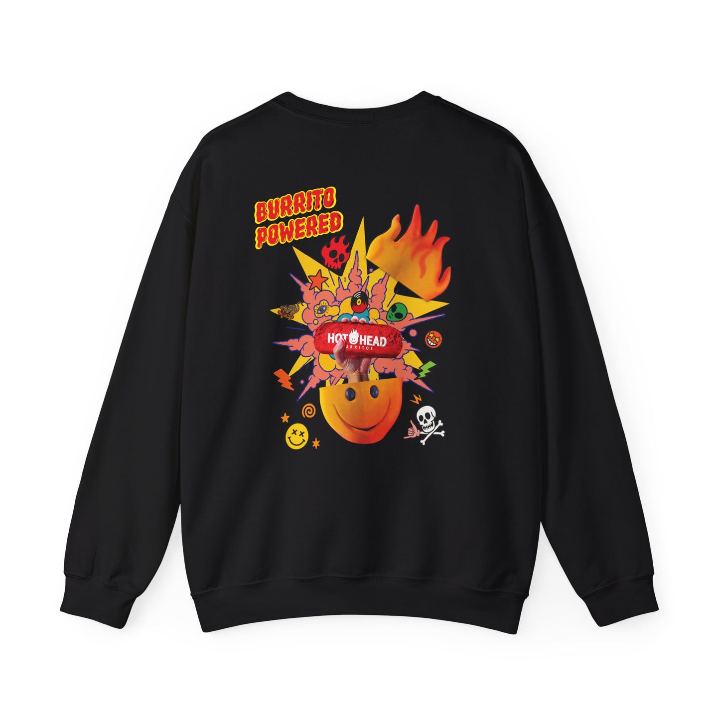 Attractive crewneck sweater - burrito powered
