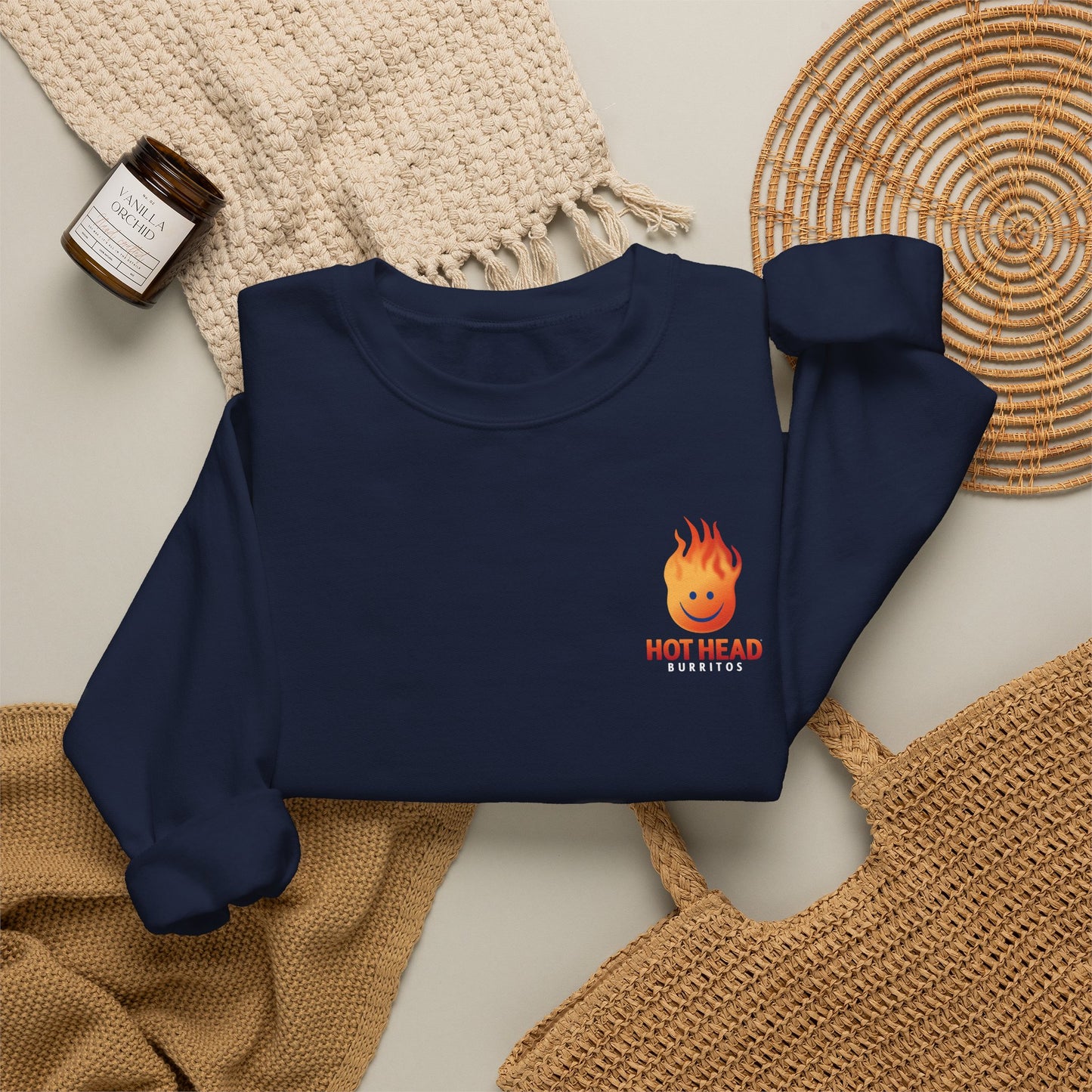 Attractive crewneck sweater - burrito powered