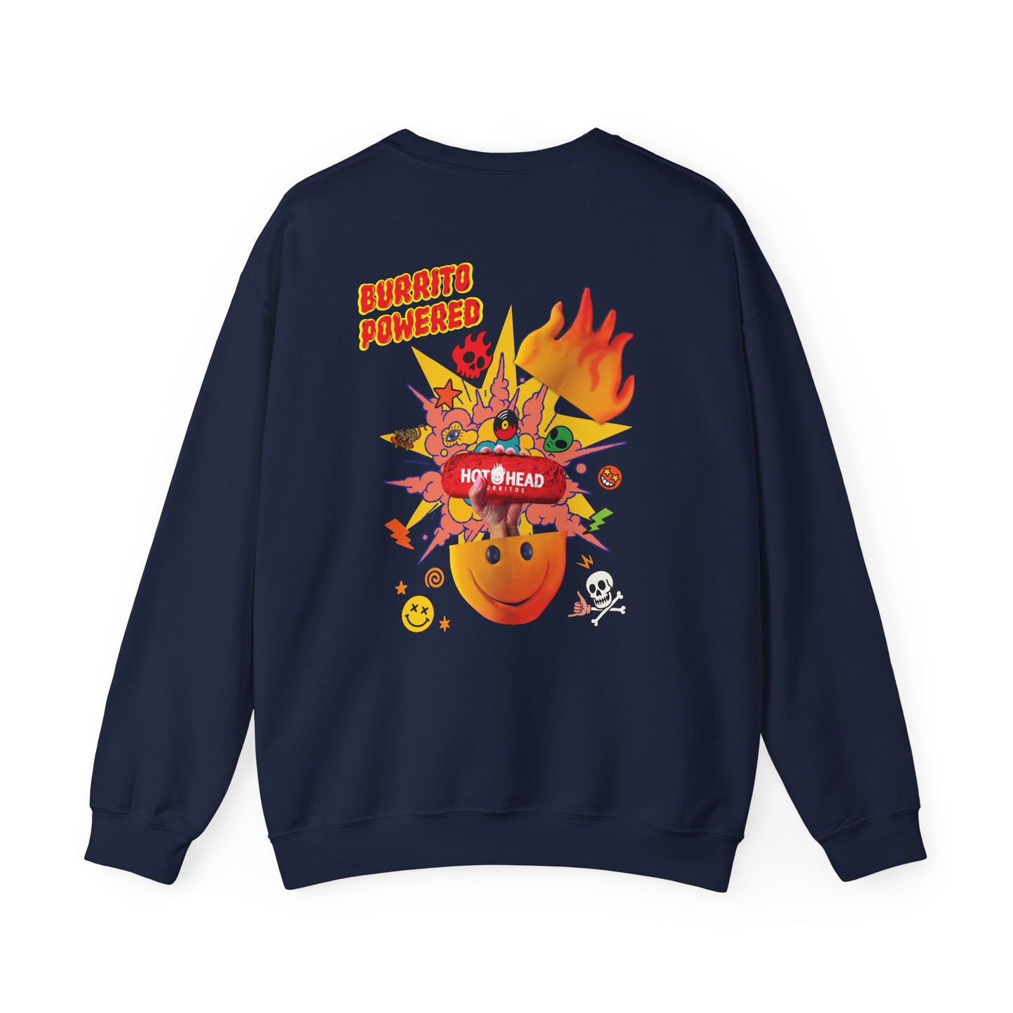 Attractive crewneck sweater - burrito powered